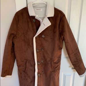 Stylish brown mens jacket size XL but fits like LG